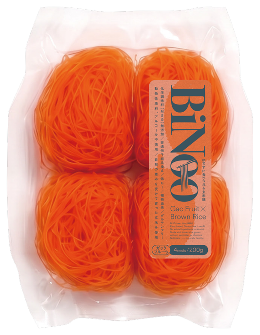 BiNoo 玄米ガックフルーツ麺 200g パッケージ（表）